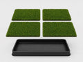 Artificial Grass Dog Potty with Tray & 4 Reusable Turf Pads S23992
