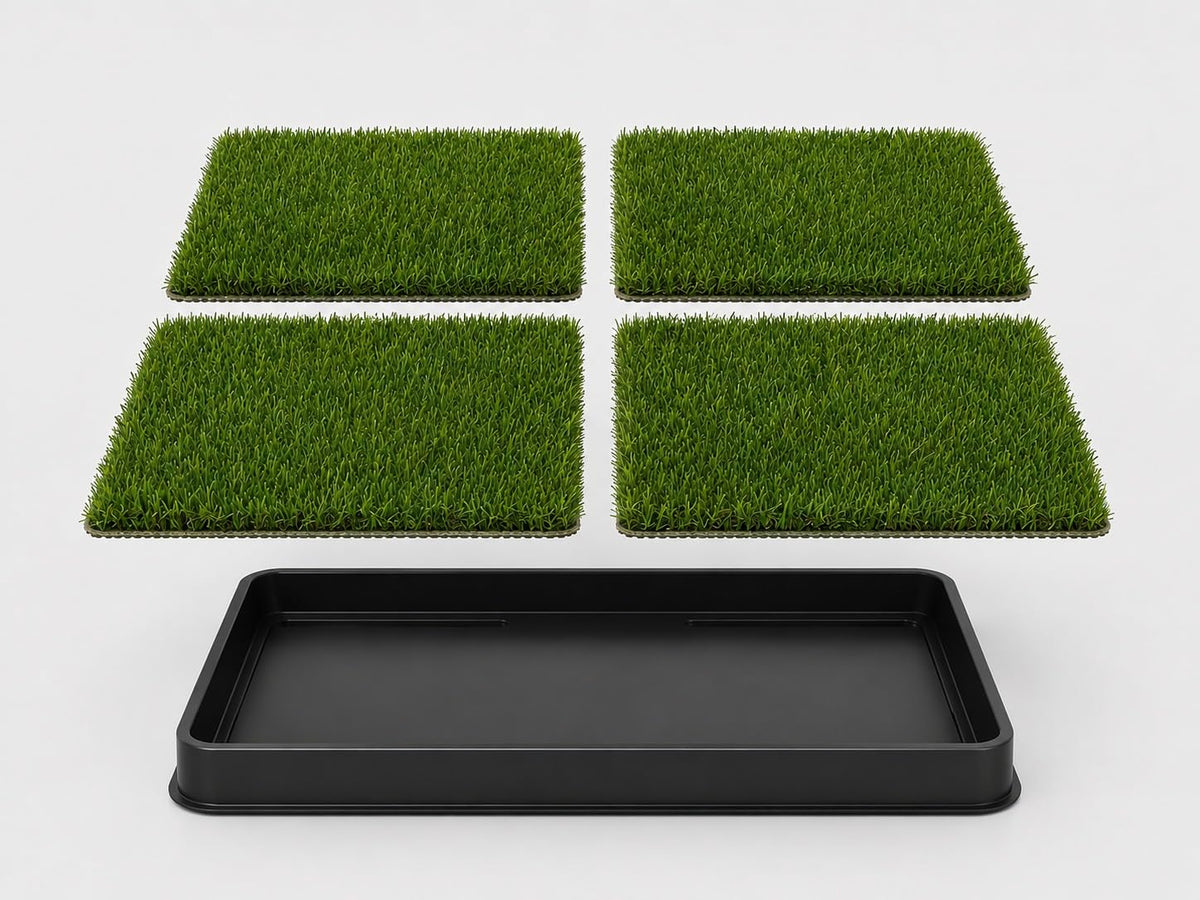 Artificial Grass Dog Potty with Tray & 4 Reusable Turf Pads S23992