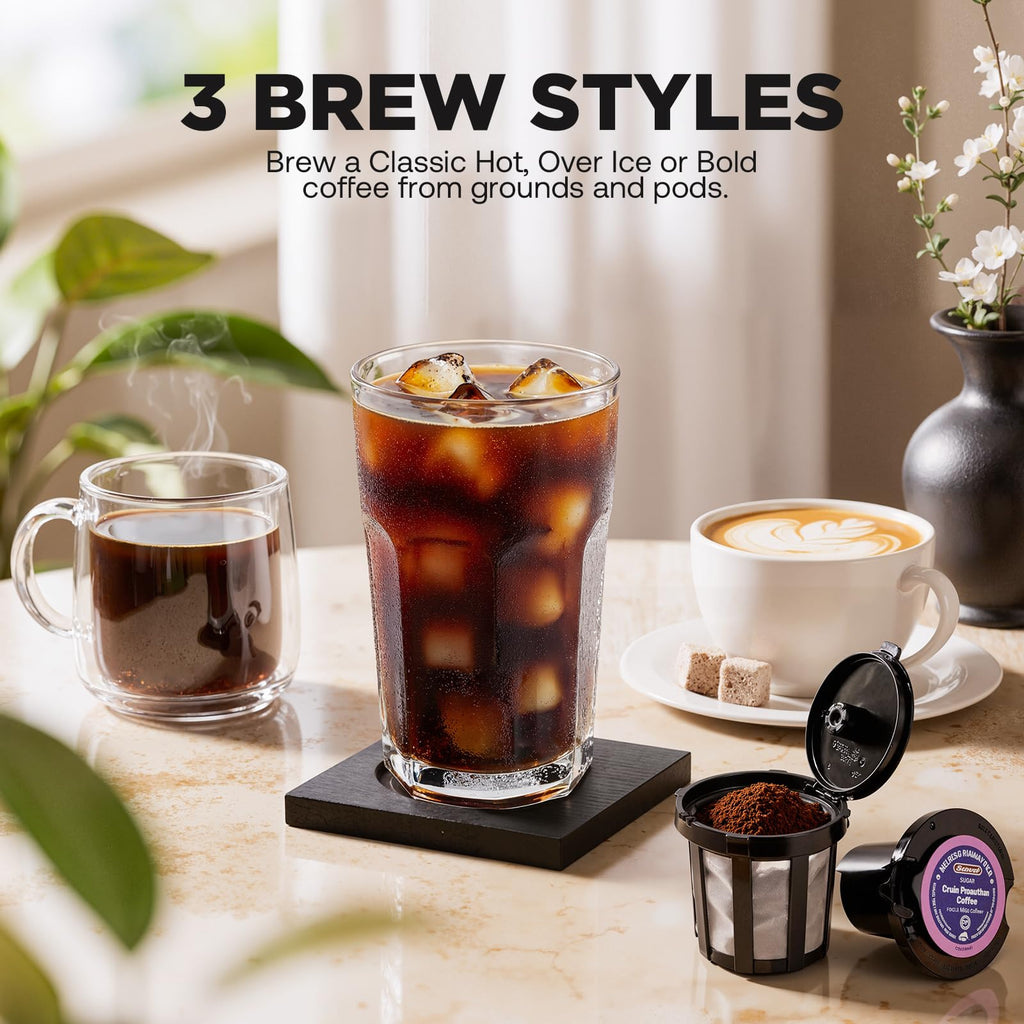 Single Serve Coffee Maker Hot and Iced Black A906