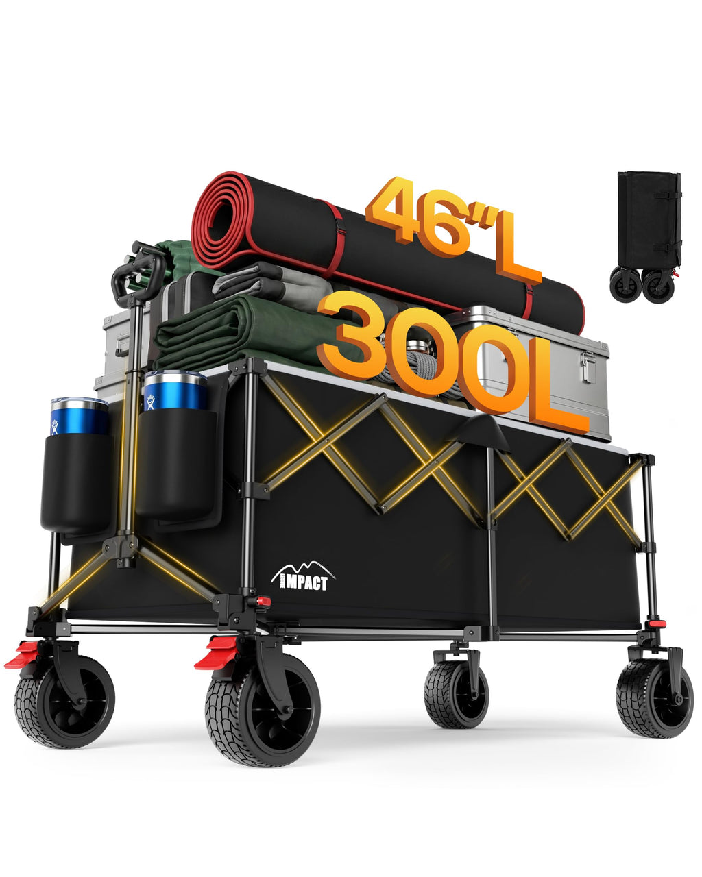 46" Collapsible Wagon Cart 300L Capacity K364122