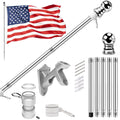 5 FT Flag Pole Kit with 3x5ft American Flag Stainless Steel Q72250