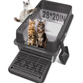 XXL Stainless Steel Cat Litter Box with Lid Y3630
