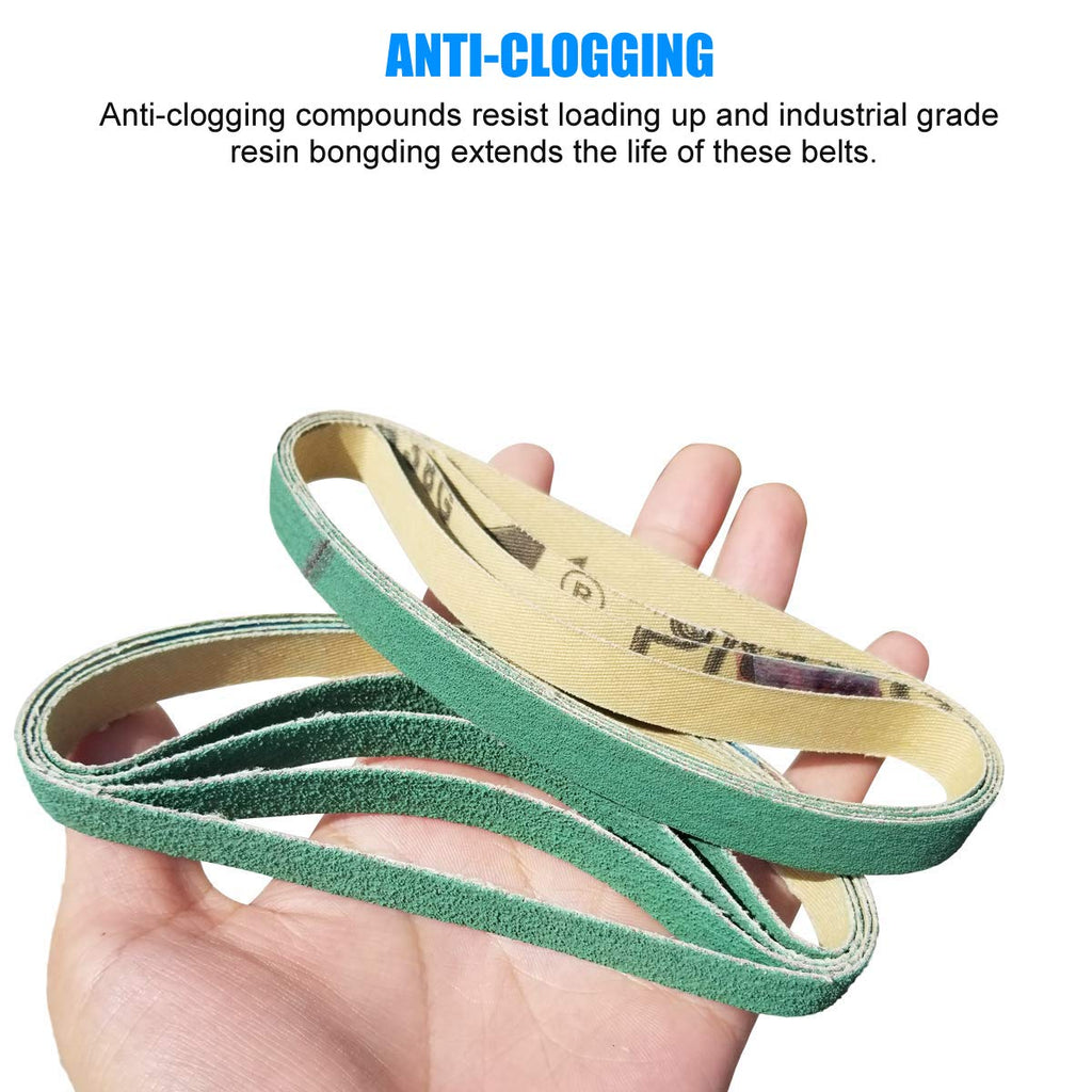24 Pack 1/2" x 10" Replacement Knife Sharpener Sander Belt Kit 80/120/240/400/1000/1200 Grits O11826