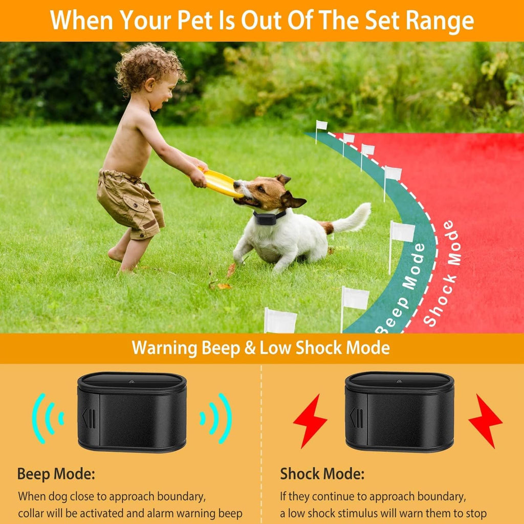 Electric Dog Fence, In-ground Pet Containment System, Waterproof Training Collar C58287