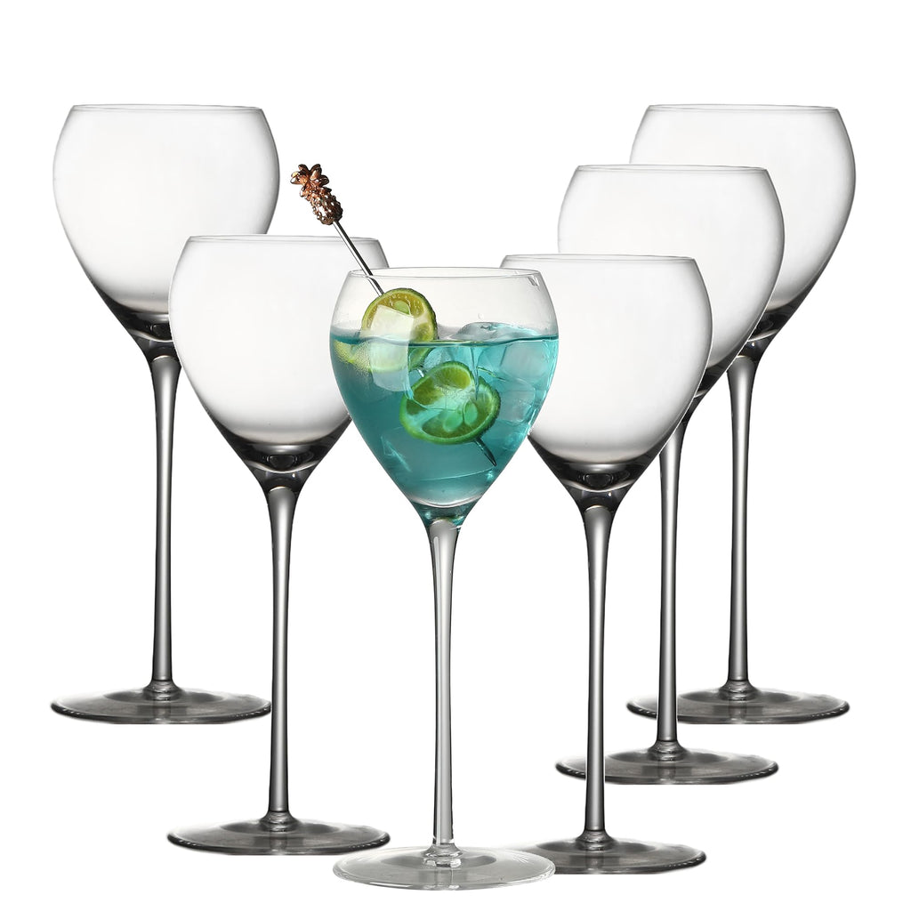 Hand Blown Crystal Cocktail Glasses Set of 6, 5.8Oz Clear Y869857