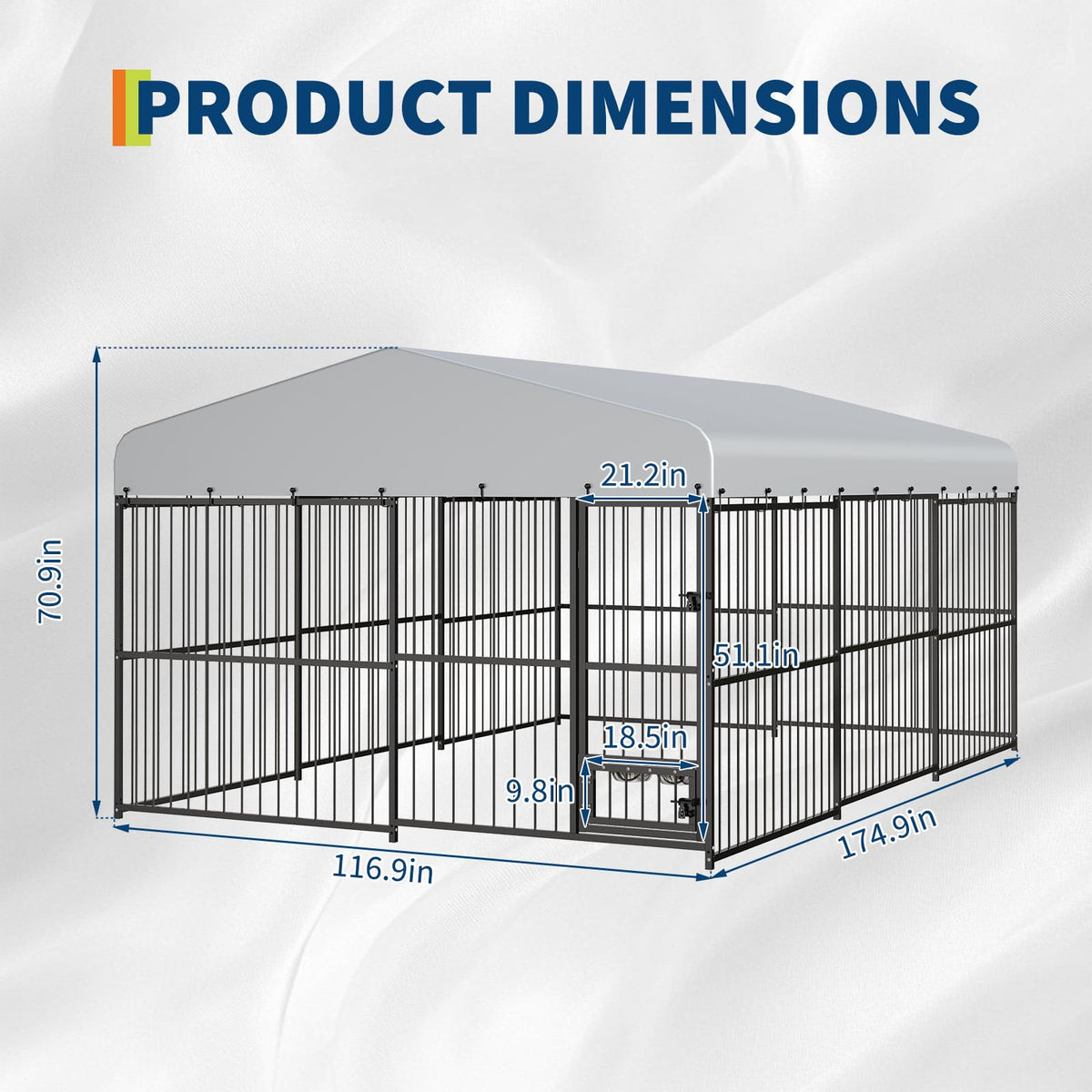 Large Outdoor Dog Kennel with Waterproof Canopy B263783