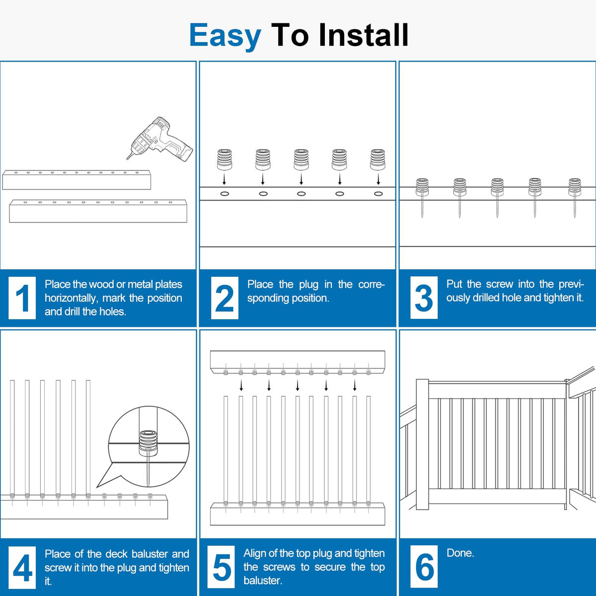 Black Aluminum Deck Balusters 32in x 3/4in 100 Pack P28614