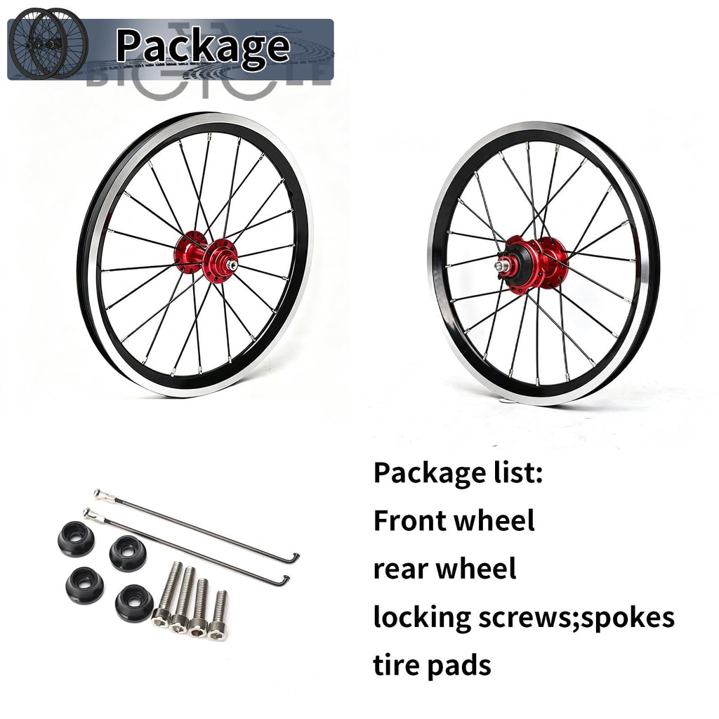 14inch 412 V-Brake Folding Bike Wheelset U2384