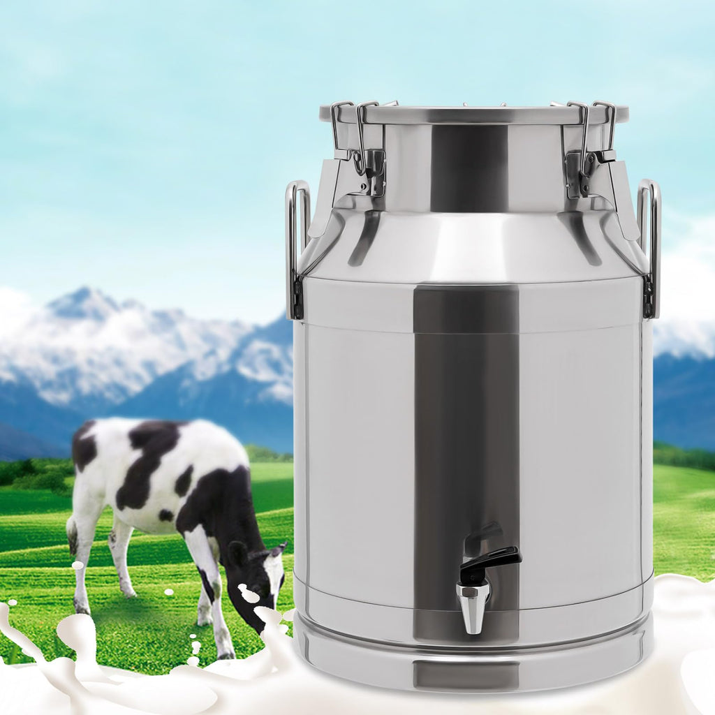 30L Stainless Steel Milk Can with Handle Sealed Lid and Faucet N514457