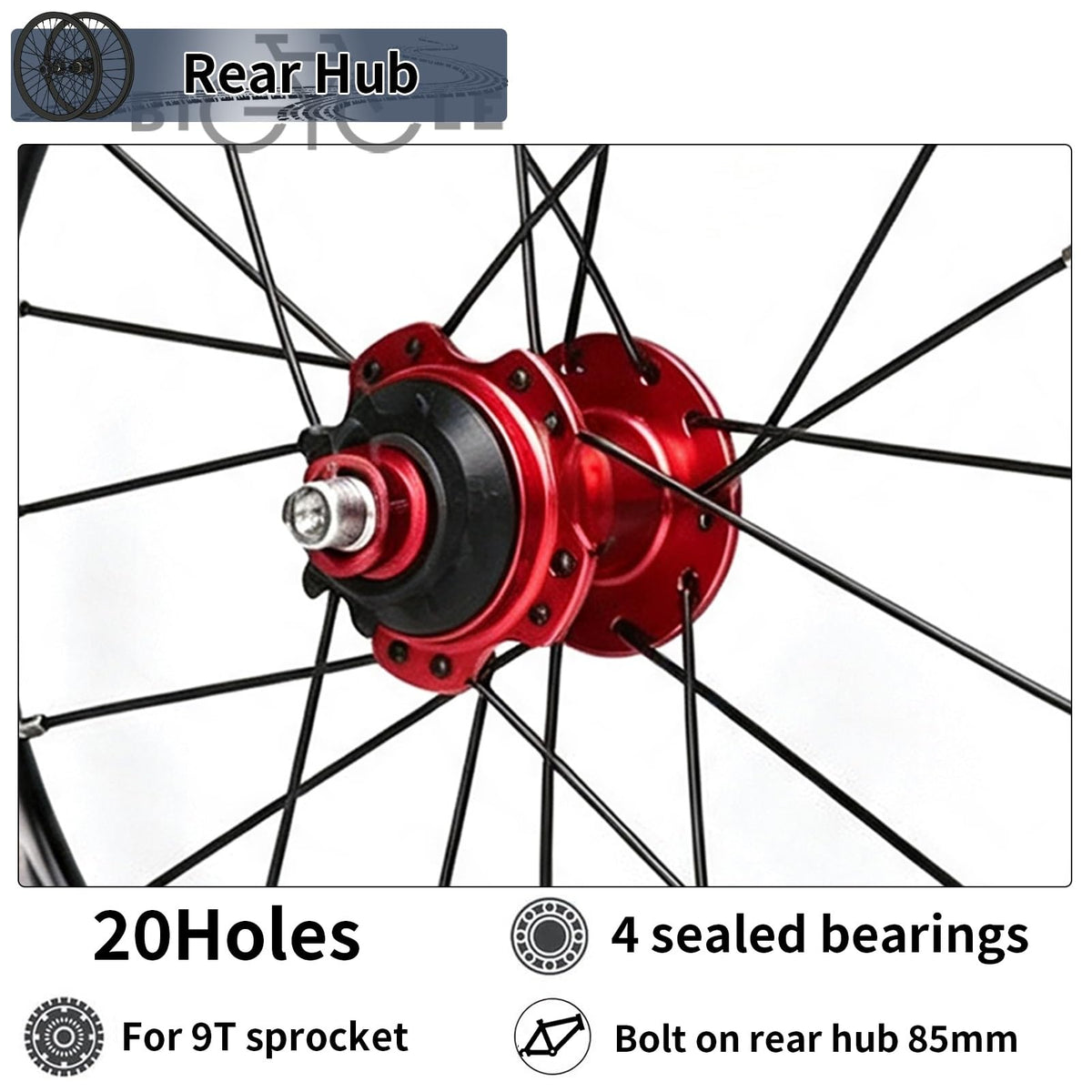 14inch 412 V-Brake Folding Bike Wheelset U2384