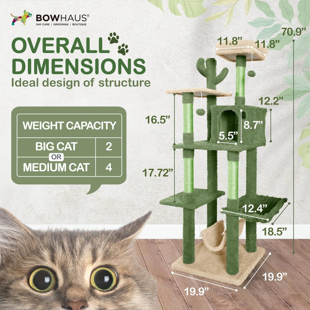 70-Inch Multi-Level Cat Tree with Plush Perch S1027