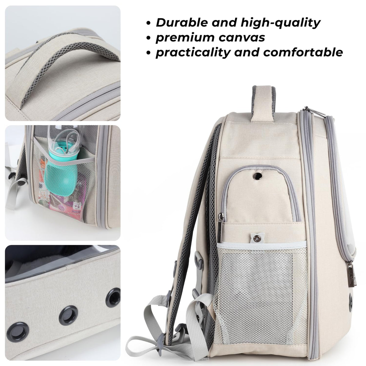 Pet Carrier Backpack, Airline-Approved (Beige) O921