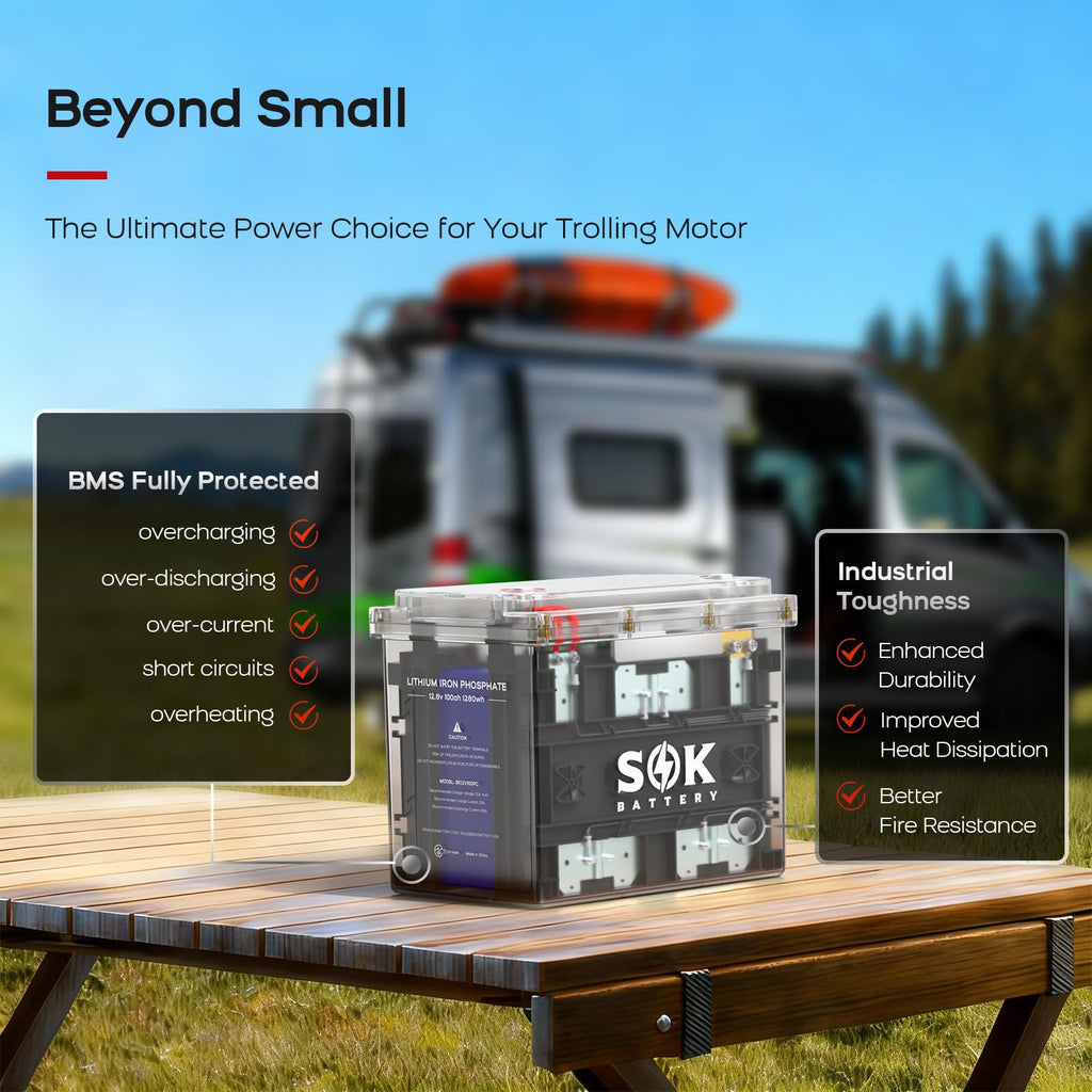 12V 100Ah LiFePO4 Marine Battery BCI Group 24 T529