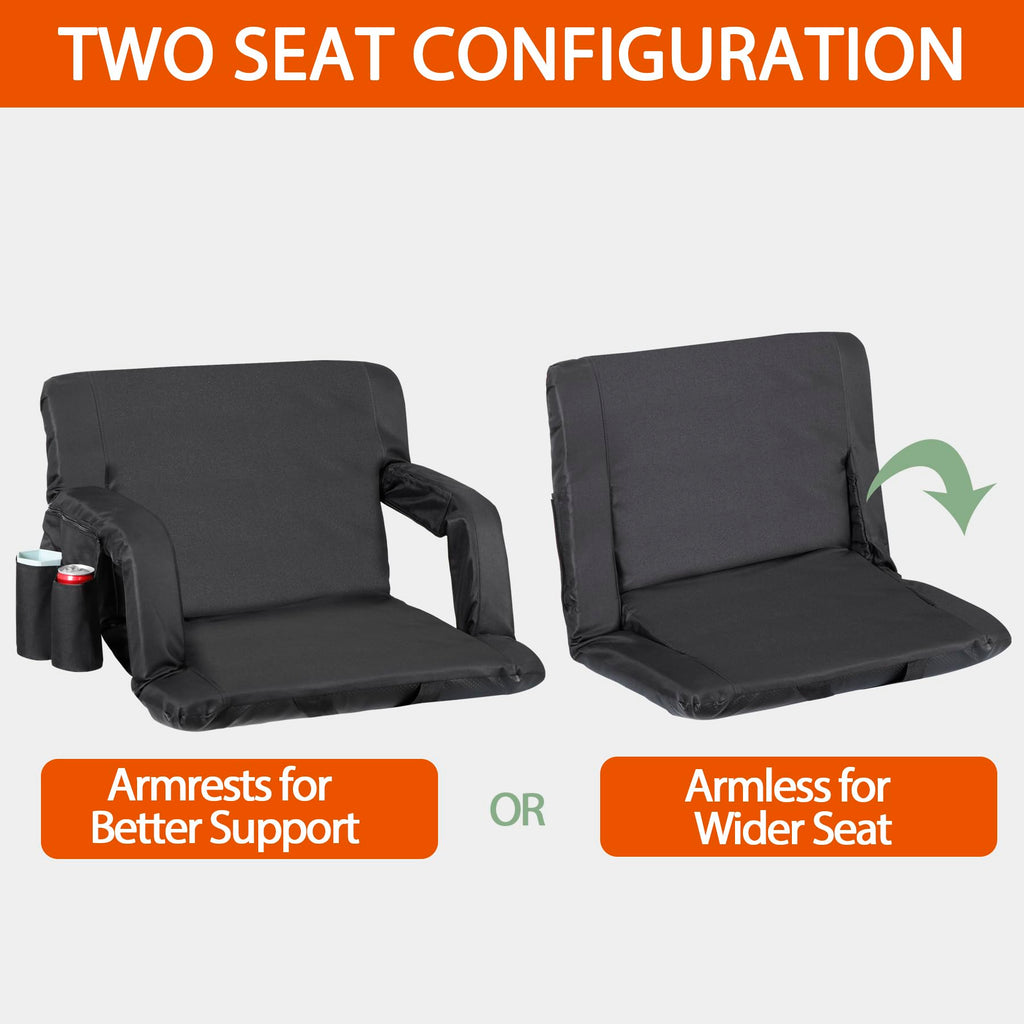 2 Pack Folding Bleacher Chairs with Cushion B958504
