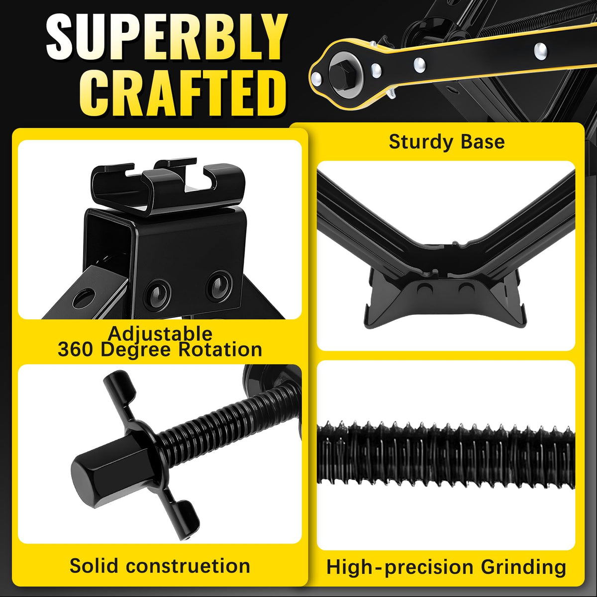 3 Ton Portable Scissor Car Jack with Wheel Wrench E85712