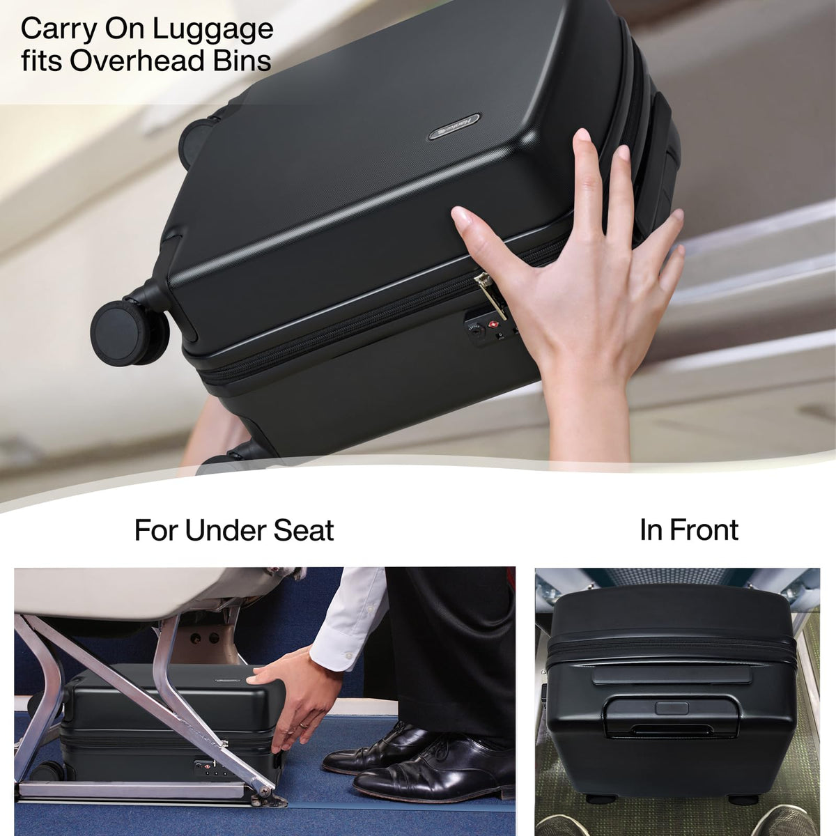 16 Inch Underseat Hard Shell Carry On Luggage with TSA Lock L56704