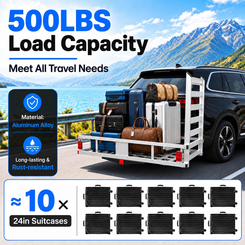 50 × 30 × 9in Aluminum Hitch Cargo Carrier Z860