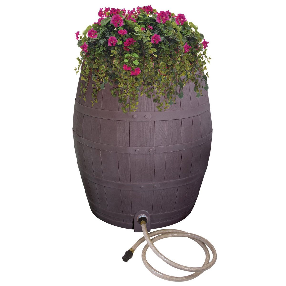 50-Gallon Whiskey Rain Barrel with Planter and Diverter K412304
