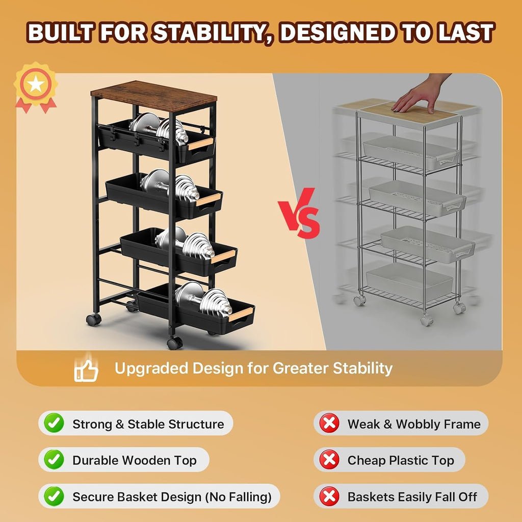 Slim Storage Cart with Wheels E3931