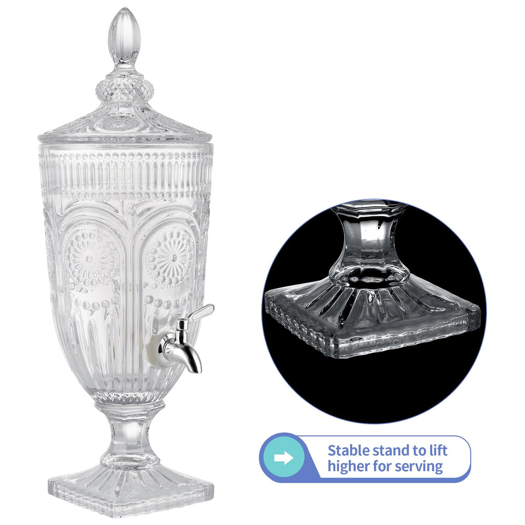 0.8 Gallon Glass Beverage Dispenser with Stainless Steel Spigot L5795