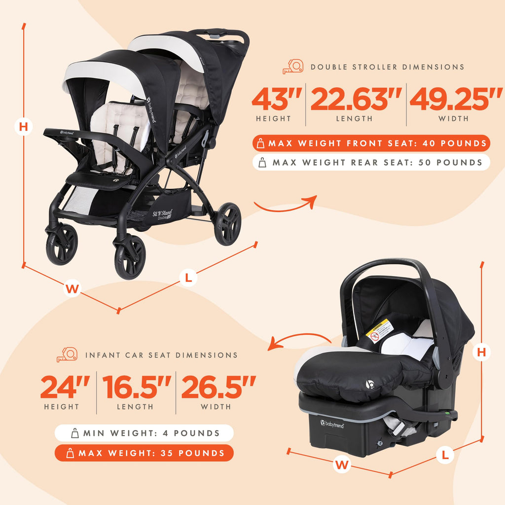 Double Stroller & 2 Car Seats R7137