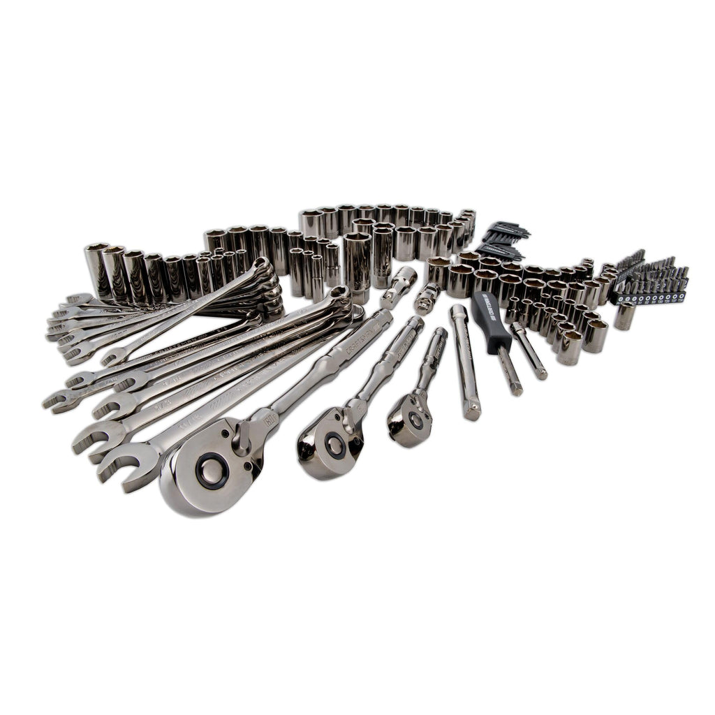 154-Piece Gunmetal Chrome Mechanics Tool Set with Hard Case A189