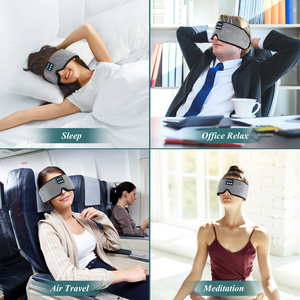 Wireless 3D Eye Mask Sleep Headphones Grey U115