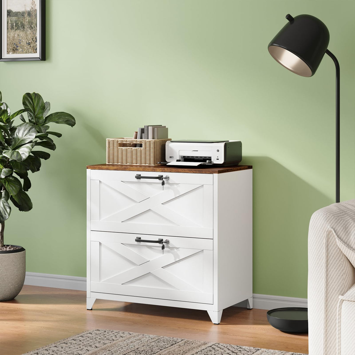 2 Drawer Metal File Cabinet with Lock F808088