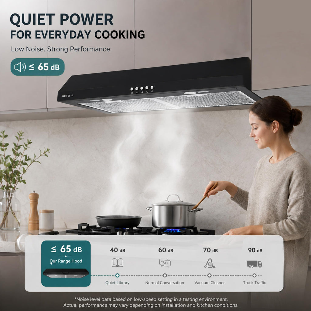 30" Black Under Cabinet Range Hood N1077