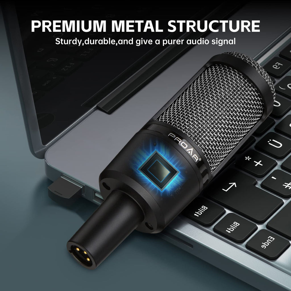 XLR Cardioid Condenser Podcast Microphone with Desktop Stand G35042