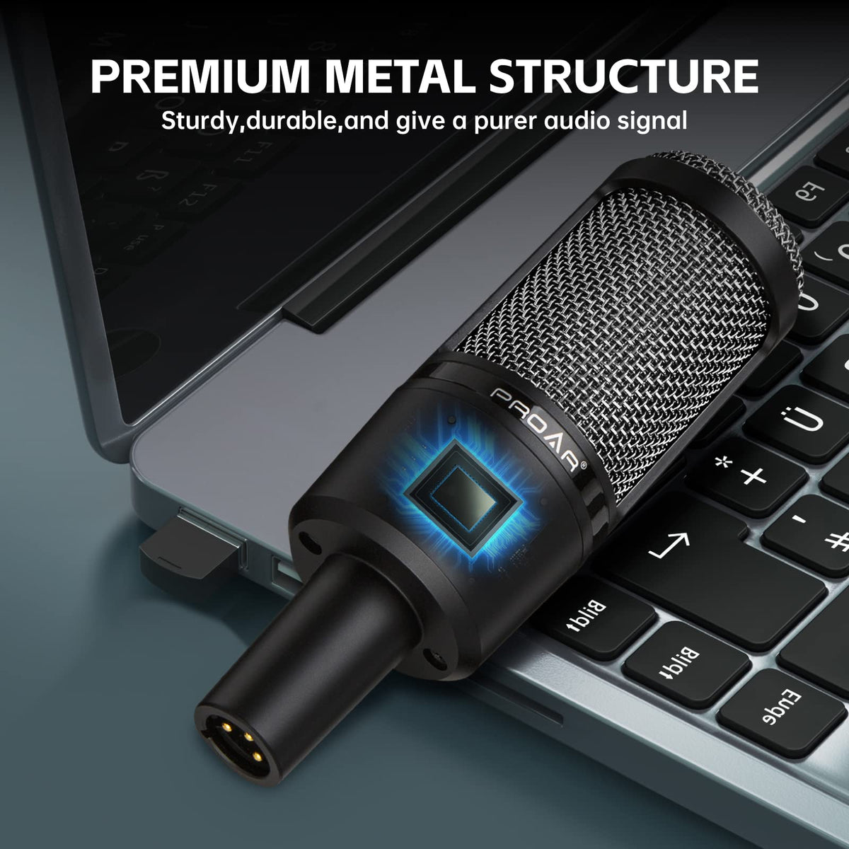 XLR Cardioid Condenser Podcast Microphone with Desktop Stand G35042
