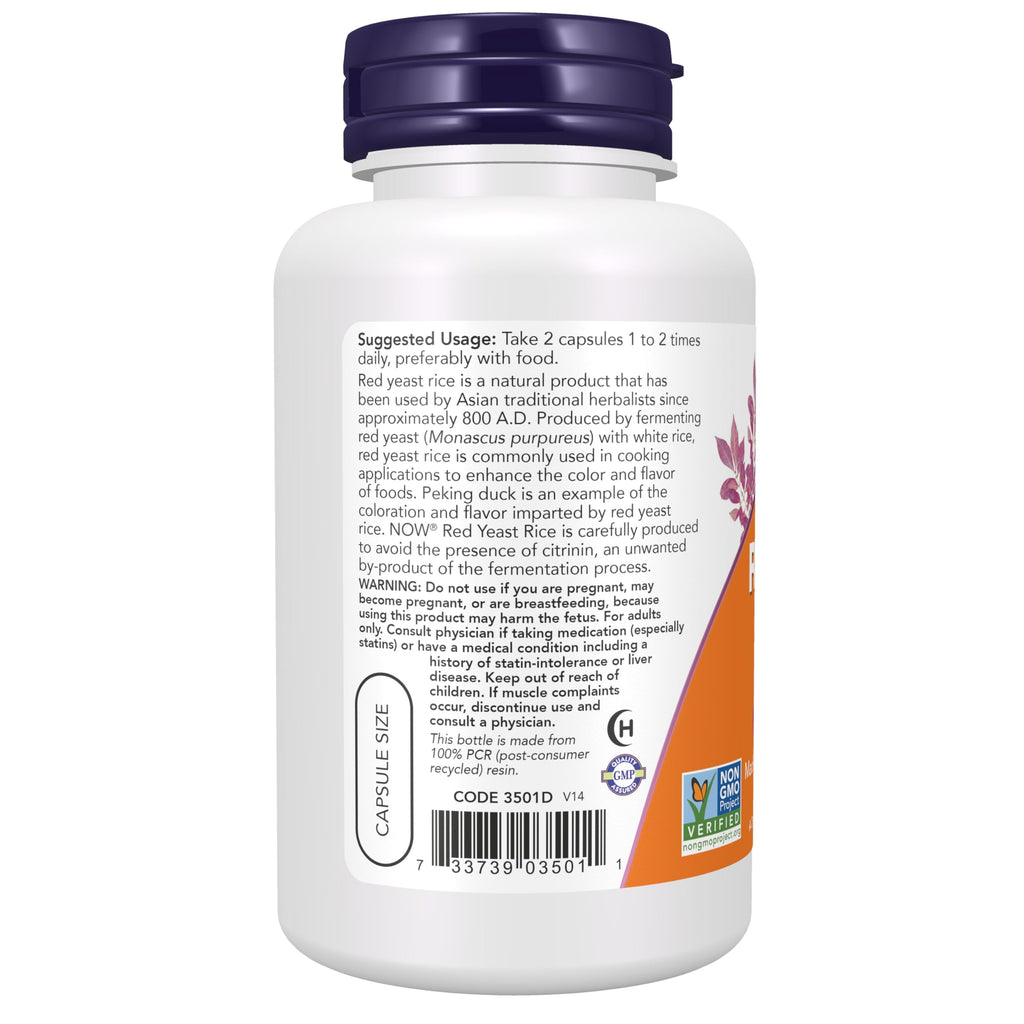 Red Yeast Rice 600 mg 120 Veg Caps N55462