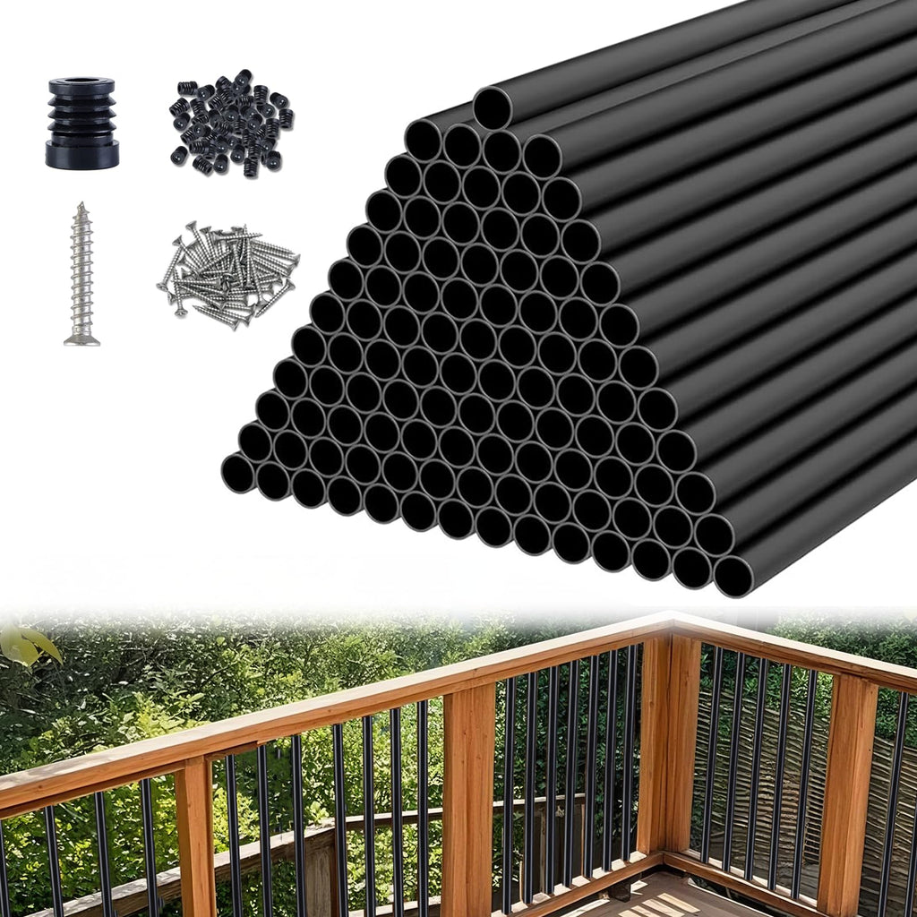Black Aluminum Deck Balusters 32in x 3/4in 100 Pack P28614