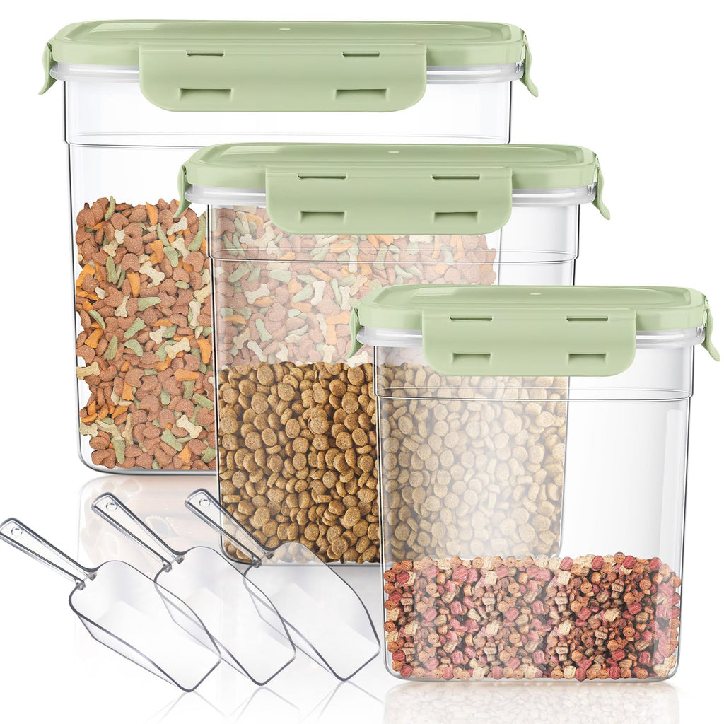 6 Pcs Dog and Cat Food Storage Containers with 2 Scoops F96659
