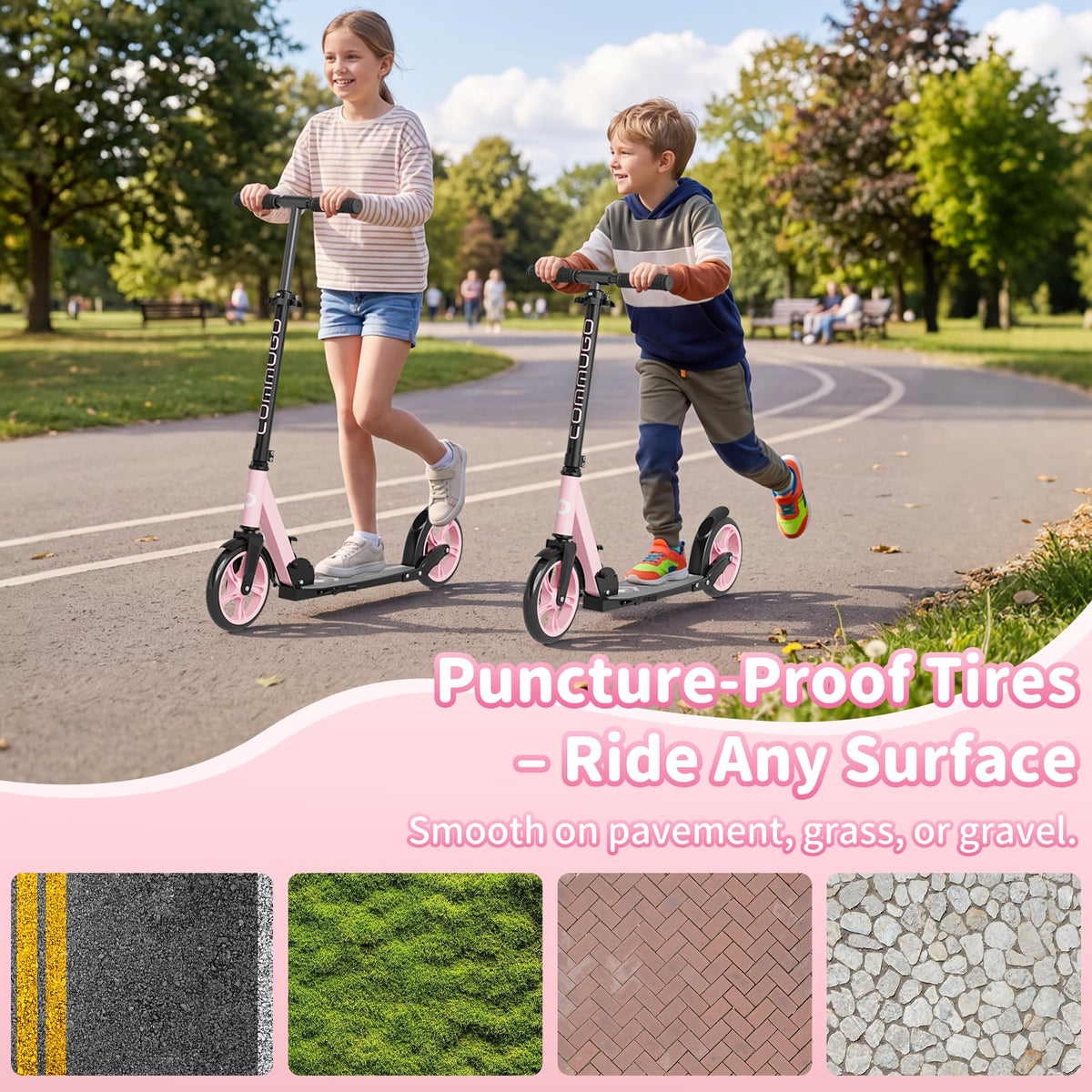 Lightweight Foldable Kick Scooter with Carry Strap B36764