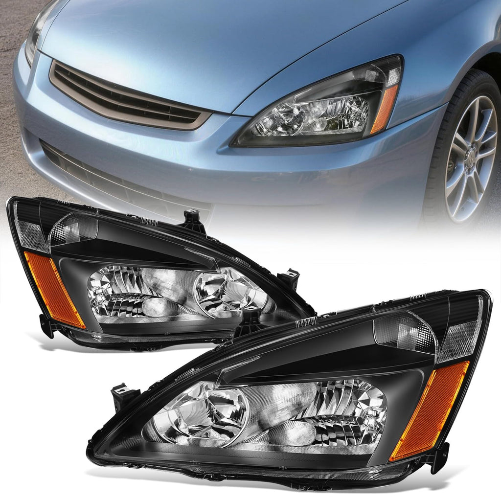 Black Housing Amber Corner Headlight Assembly Set Y796