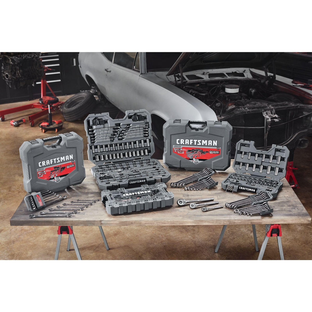 154-Piece Gunmetal Chrome Mechanics Tool Set with Hard Case A189