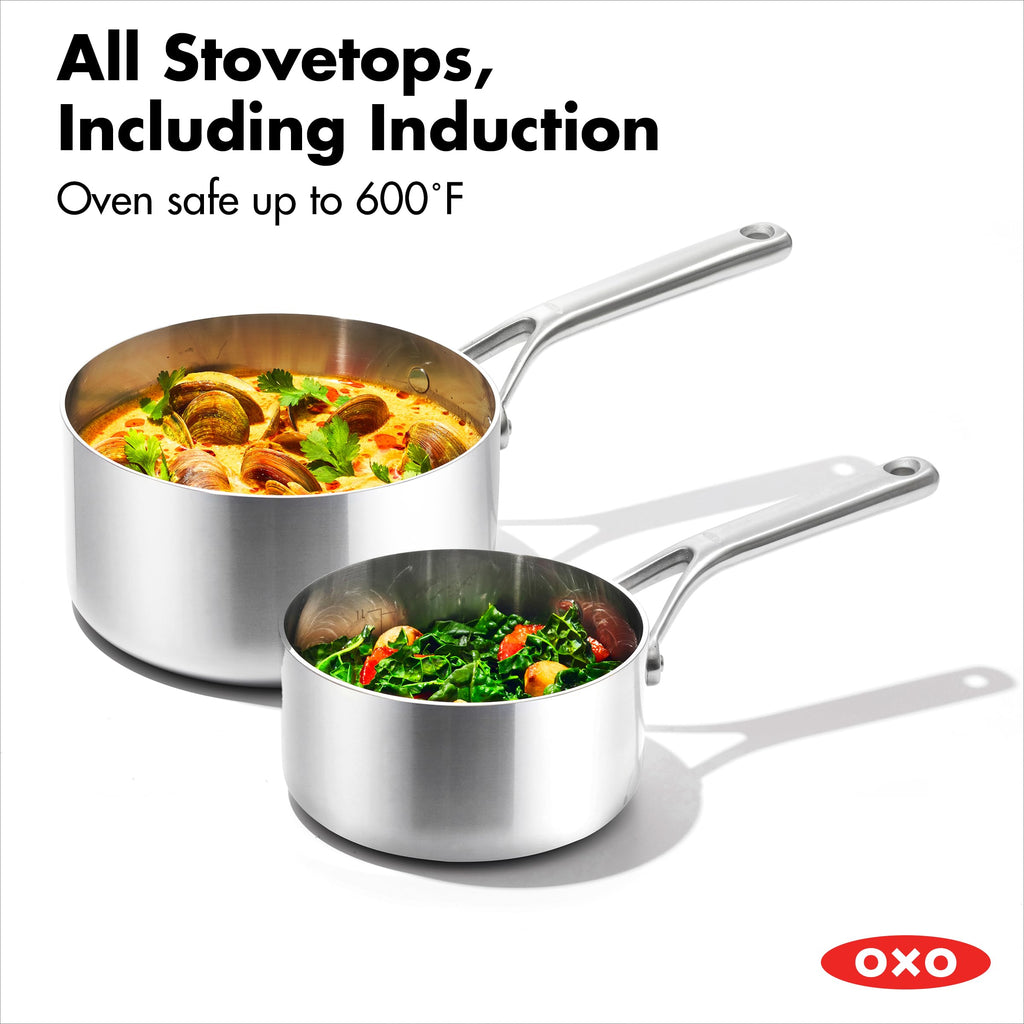 10 Piece Stainless Steel Cookware Set with Ceramic Nonstick Frying Pan I45761