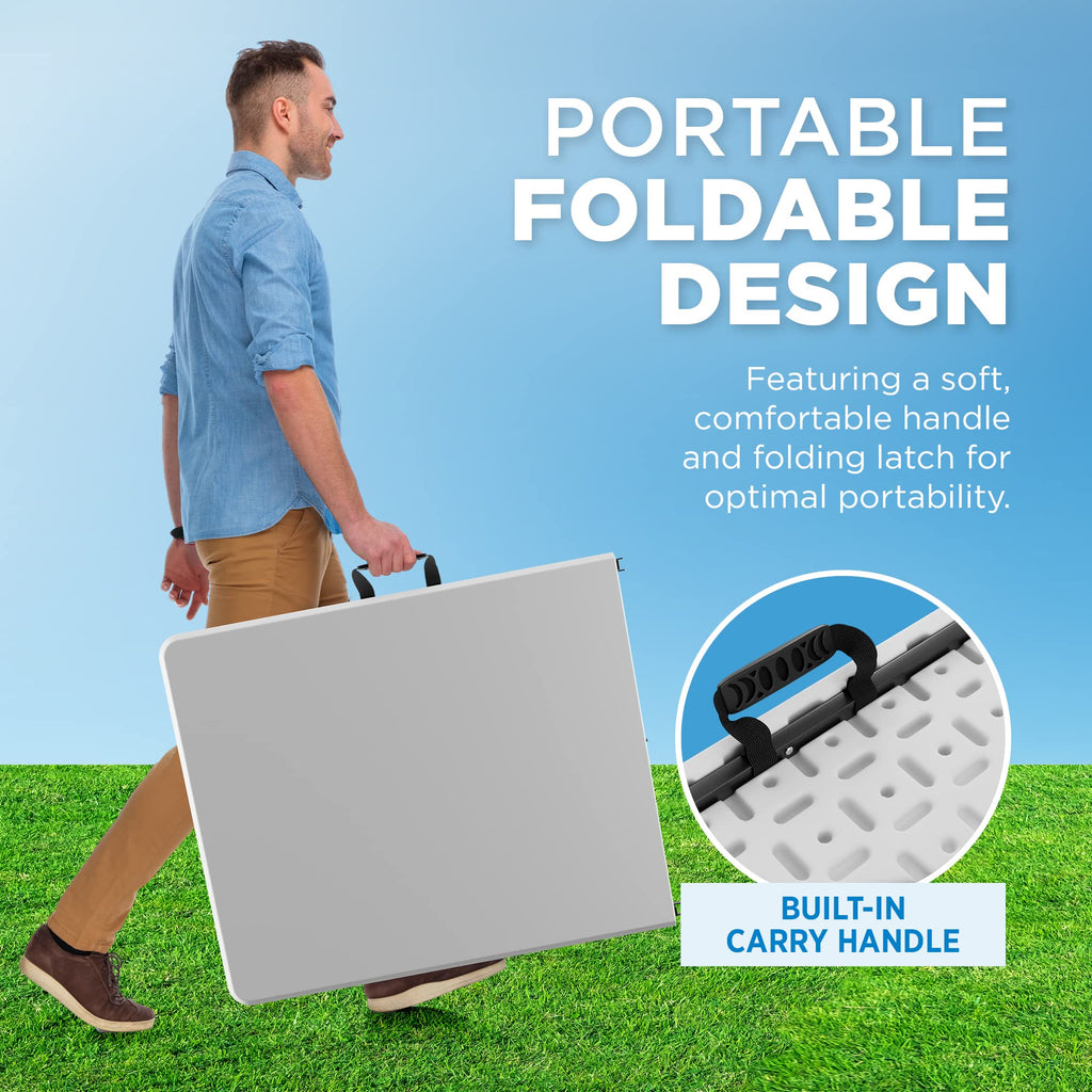 White Plastic Folding Table Y753