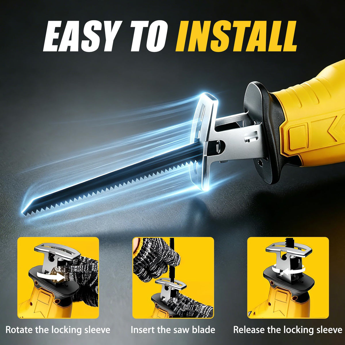 Cordless Reciprocating Saw 400W 3000RPM with 4 Saw Blades J88555