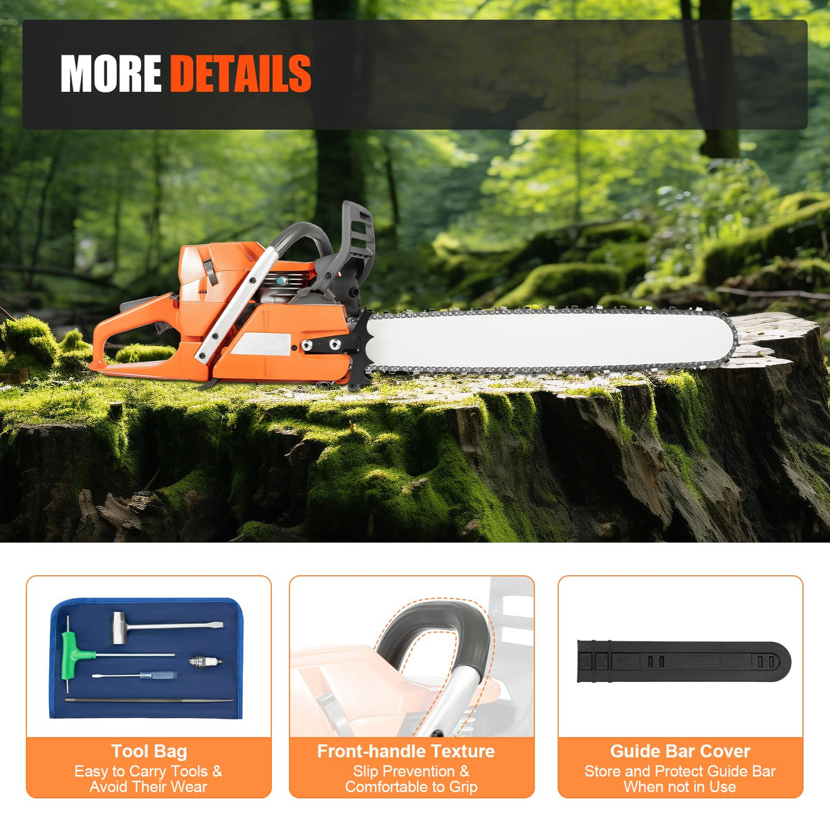 24 Inch 72CC Gas Chainsaw B8198