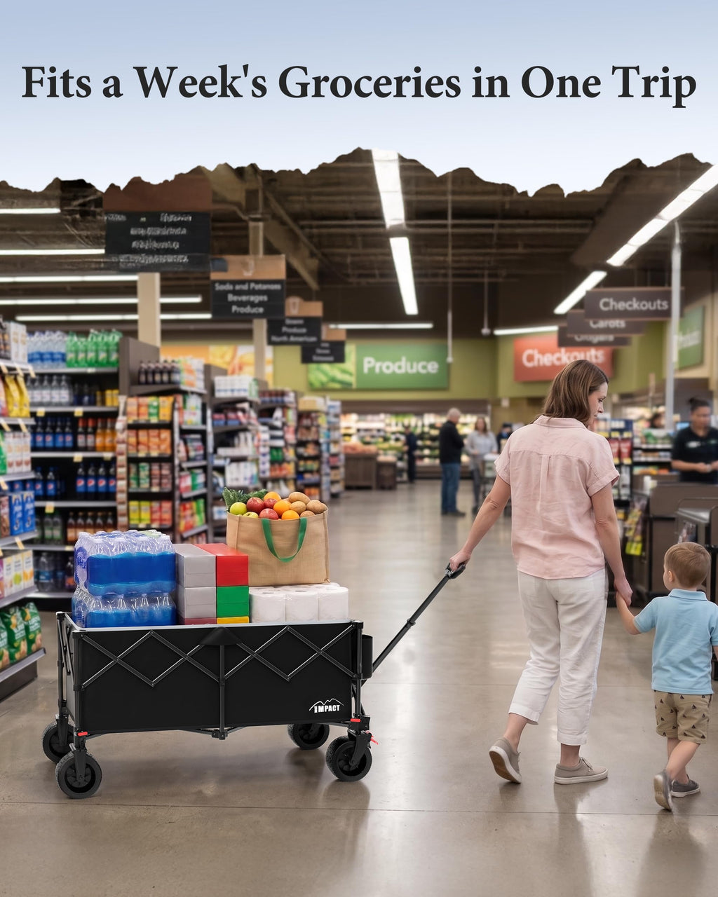 46" Collapsible Wagon Cart 300L Capacity K364122