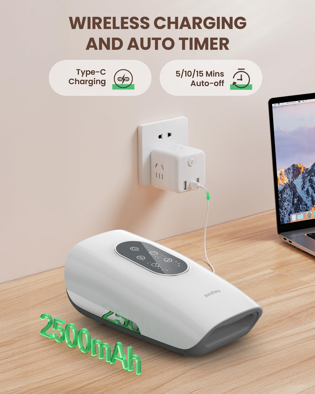 Cordless Hand Massager with Heat Compression Q966