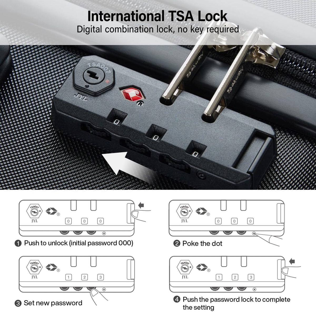 16 Inch Underseat Hard Shell Carry On Luggage with TSA Lock L56704