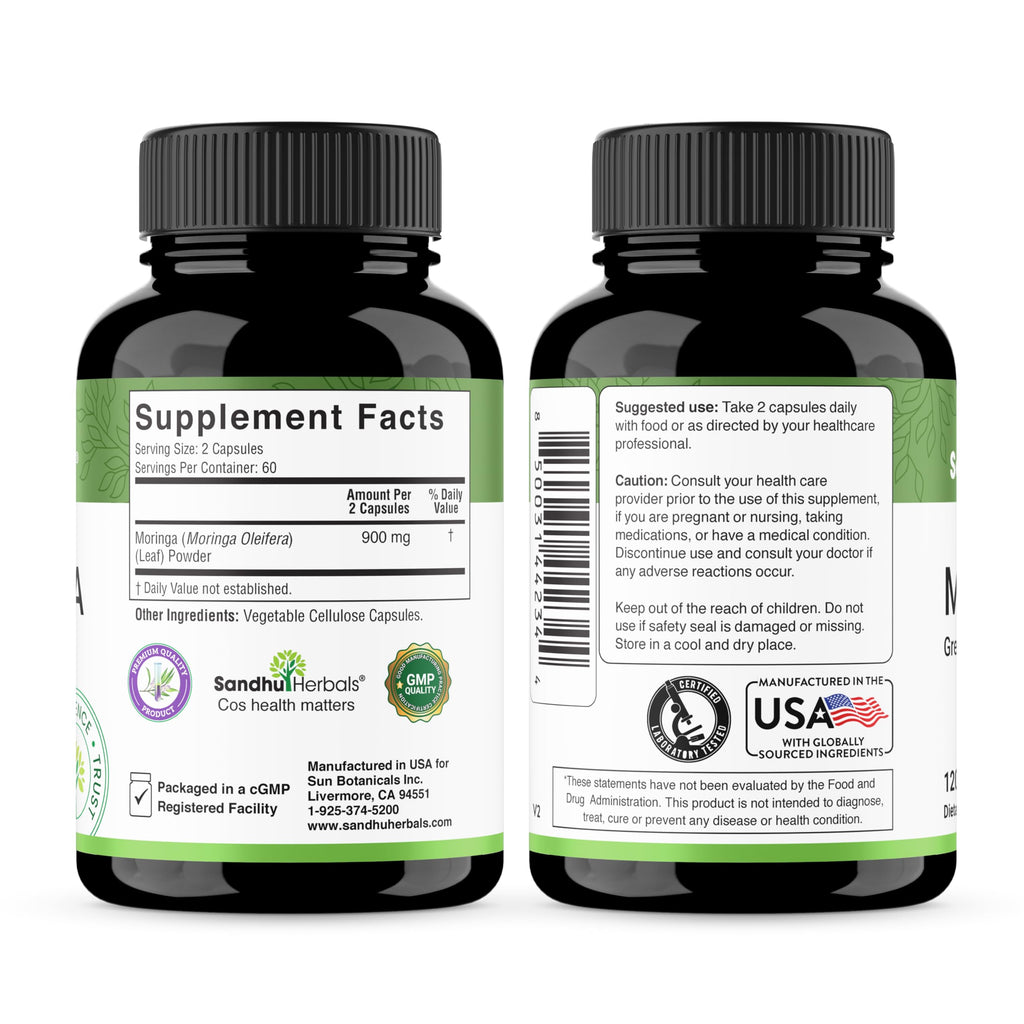 120 Count 900mg Moringa Capsules T163