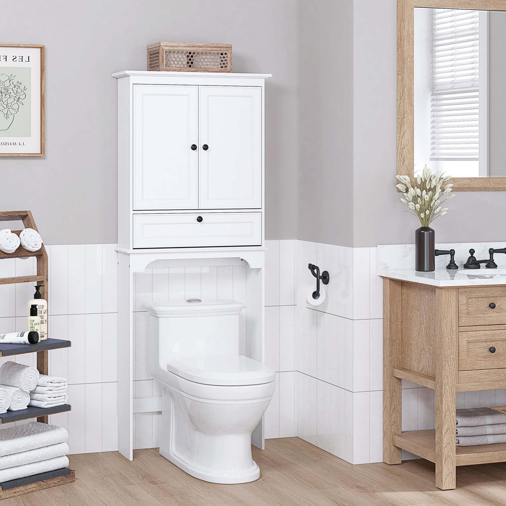 White Over the Toilet Storage Cabinet I666