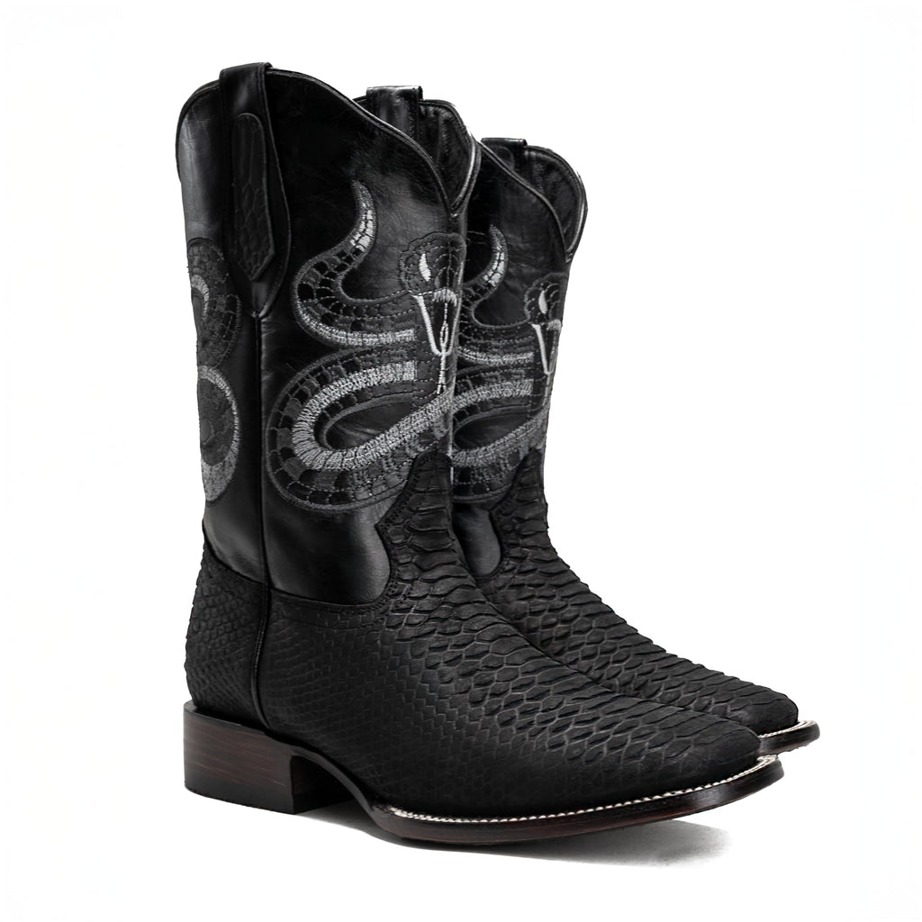 Python Leather Print Western Boots L84460