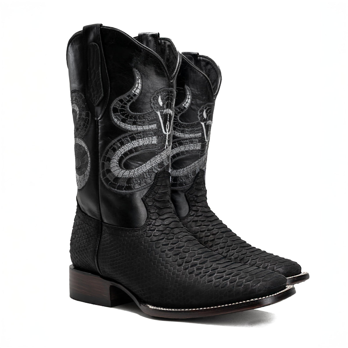 Python Leather Print Western Boots L84460