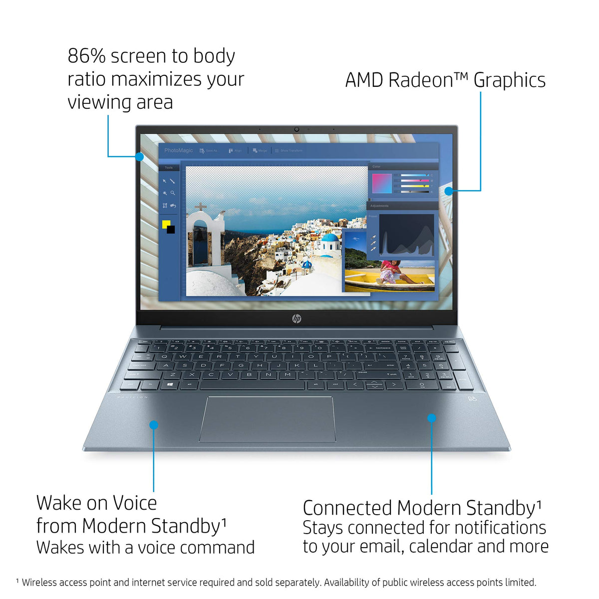 15.6" FHD Laptop AMD Ryzen 5 5500U 8GB 512GB SSD Windows 10 Horizon Blue C452753