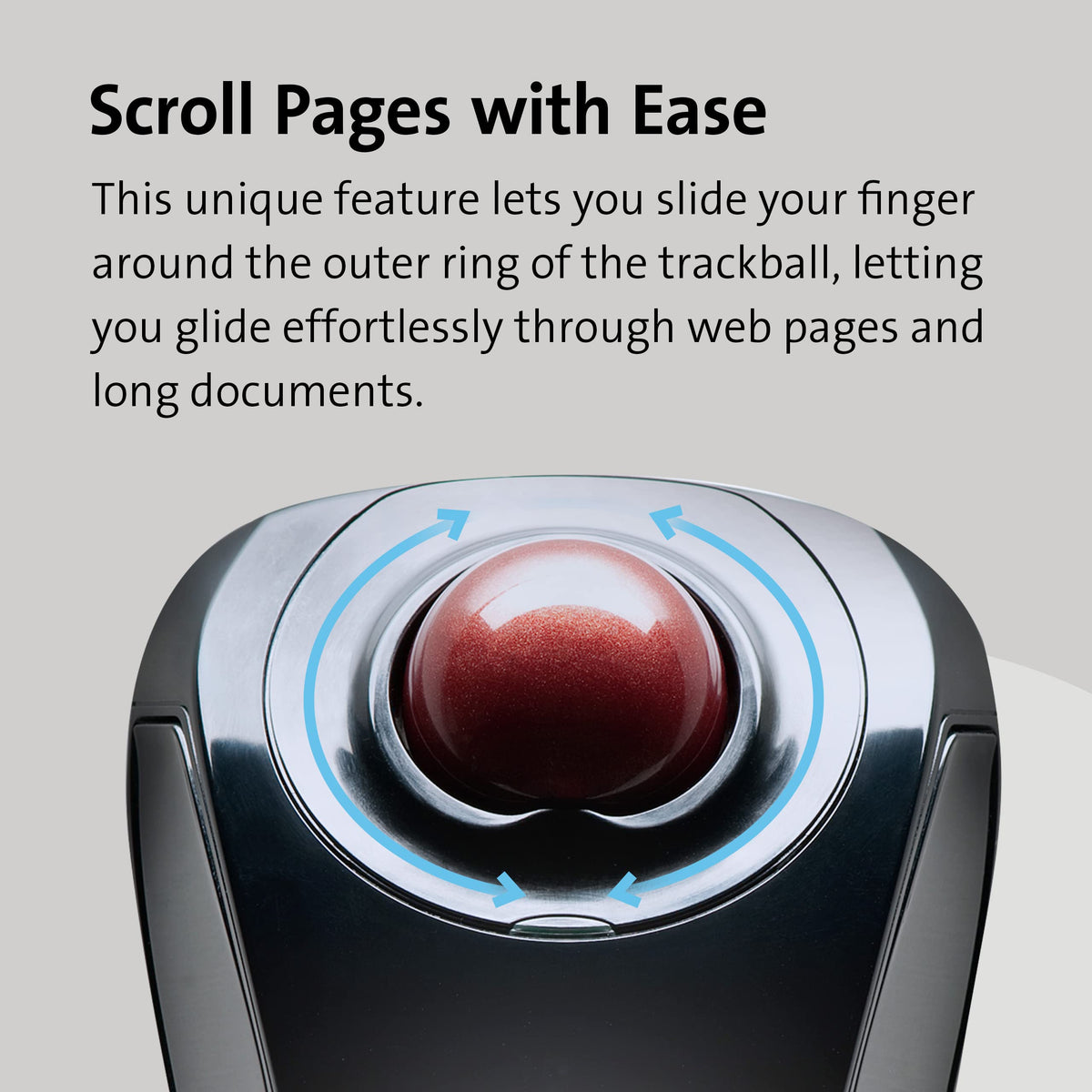 Wireless Trackball Mouse with Touch Scroll Ring R9356